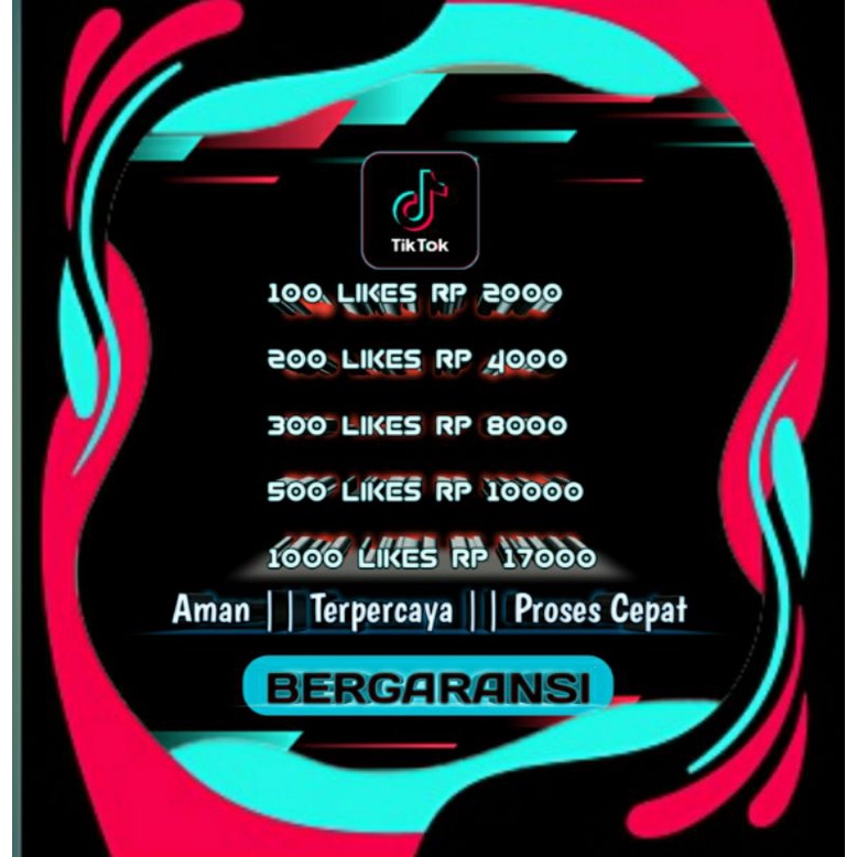PROMOO 1000 likes TIKTOK termurah aman dan terpercaya 100% bergaransi