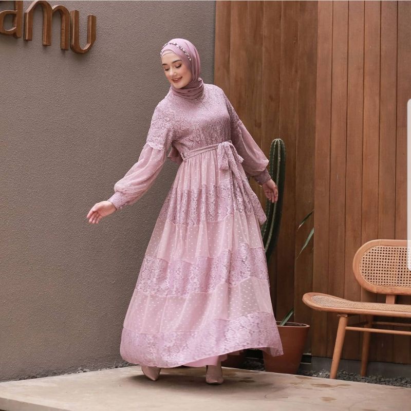 Dress Set Tile Pashmina Payet Bilqis By Asopuroh / Dres Set Pashmina