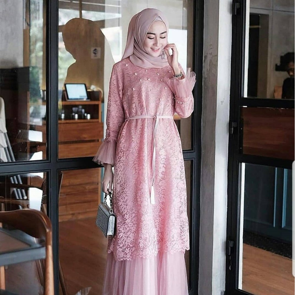 Gamis Brokat Gamis Terbaru 2020 Modern Gamis Remaja Long Dress Wanita Shopee Indonesia