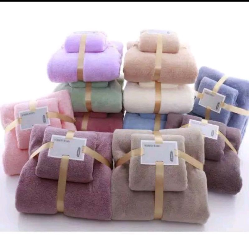 Handuk Sultan Cotton Towel Premium 2in1 Handuk Import Lembut Halus Sangat Nyerap Air