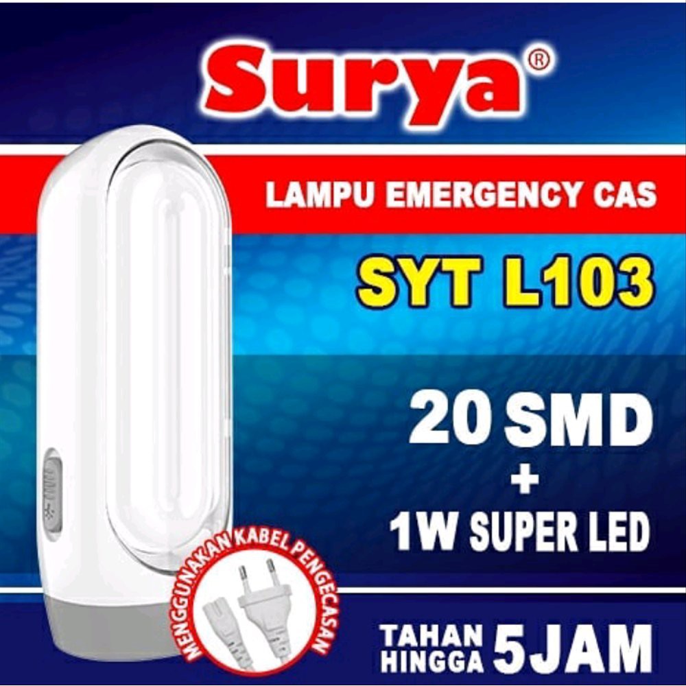 Lampu Emergency LED Lamp Senter LED Terang SURYA SYT L103