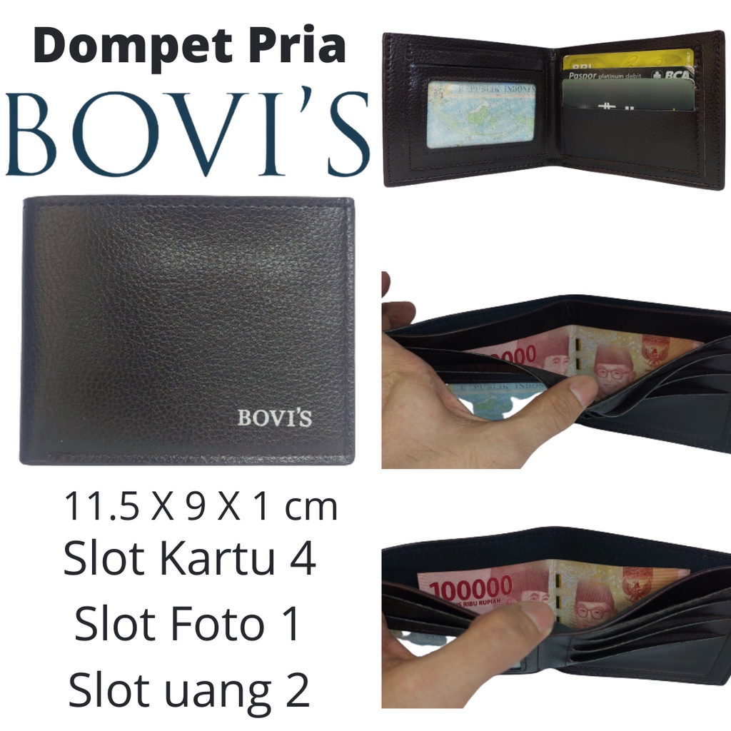 Dompet Pria Lipat Import Original Bovis Bahan Sintetis Premium Model Terbaru Keren Anak Muda Harga Murah Terjangkau