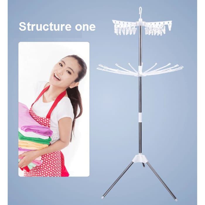 Rak Jemuran Bayi  JEMURAN PAKAIAN 3 SUSUN Rak Jemuran Pakaian Putar Standing Jemuran Baju