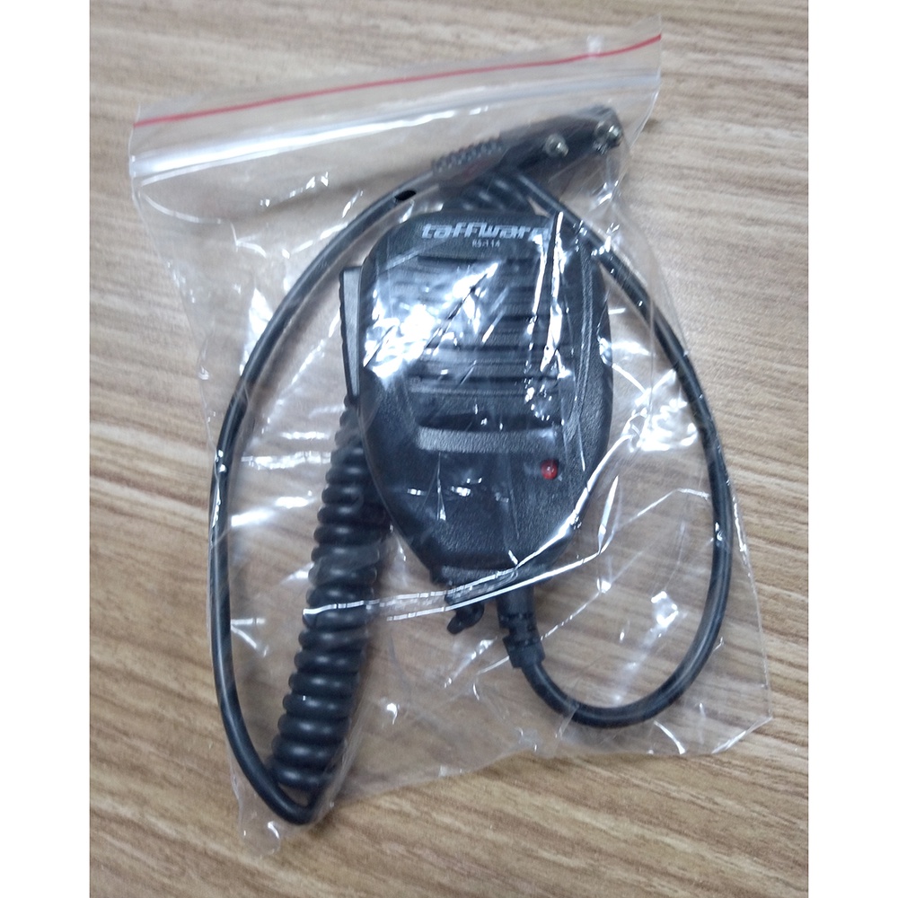 Bisa COD Speaker Microphone Push To Talk PTT for Taffware Pofung Baofeng Walkie Talkie / Handy Talkie / HT - Taffware RS-114 - Black