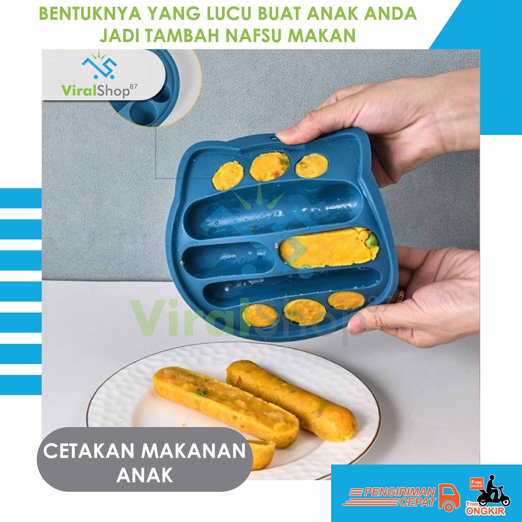 Tempat Cetakan Makanan Sosis Telur Lucu Anti Panas Makanan Anak