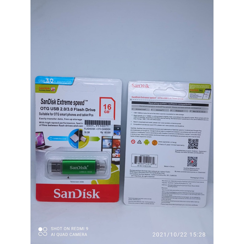 FLASHDISK OTG SANDISK Micro USB 3.0 16 GIGA