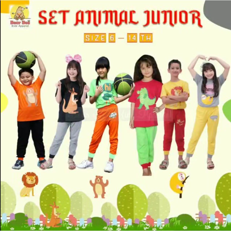 Kaos Setelan Anak seri Animal by Bear Bee