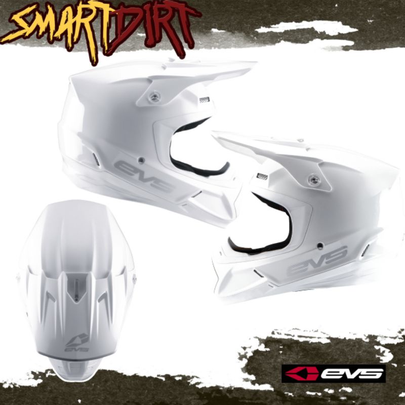 HELM CROSS EVS T5 WHITE SOLID. HELMET CROSS MX EVS T5 WHITE SOLID