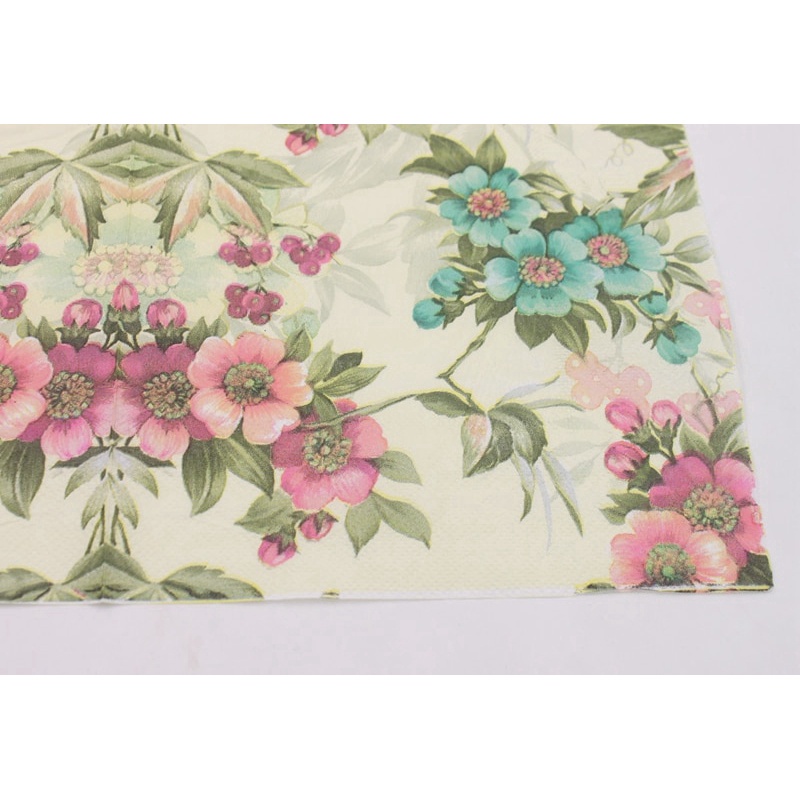 20pcs/set Flower Paper Napkin Festive &amp; Party Tissue Napkin Supply