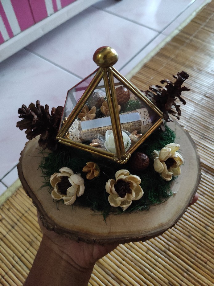 Box Ring/ Box Bearer Rustic Free Tulis Nama Terrarium Kaca Hantaran Nikah
