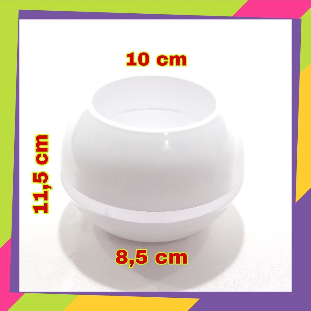 1627D1 /  Pot bunga plastik putih model bola  / Vas bunga tanaman Artificial gaya Nordic