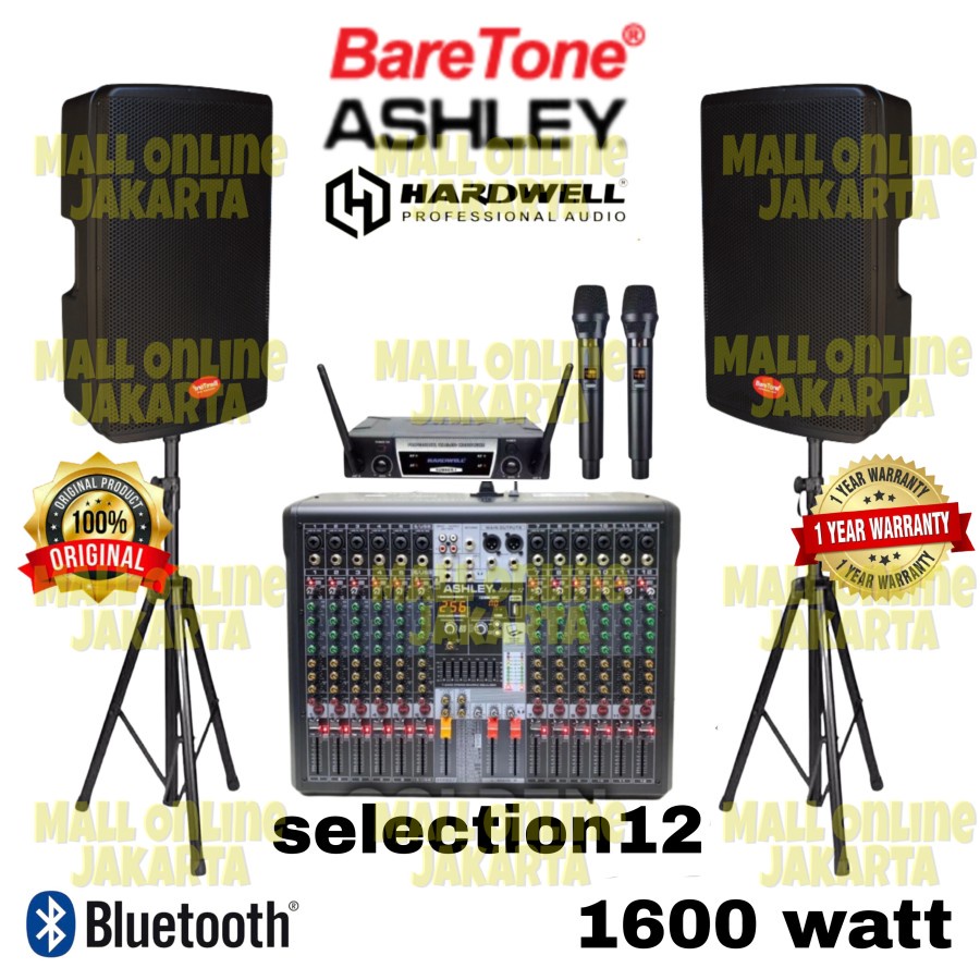 Paket speaker aktif baretone 15 inch max 15h 12 channel sound system