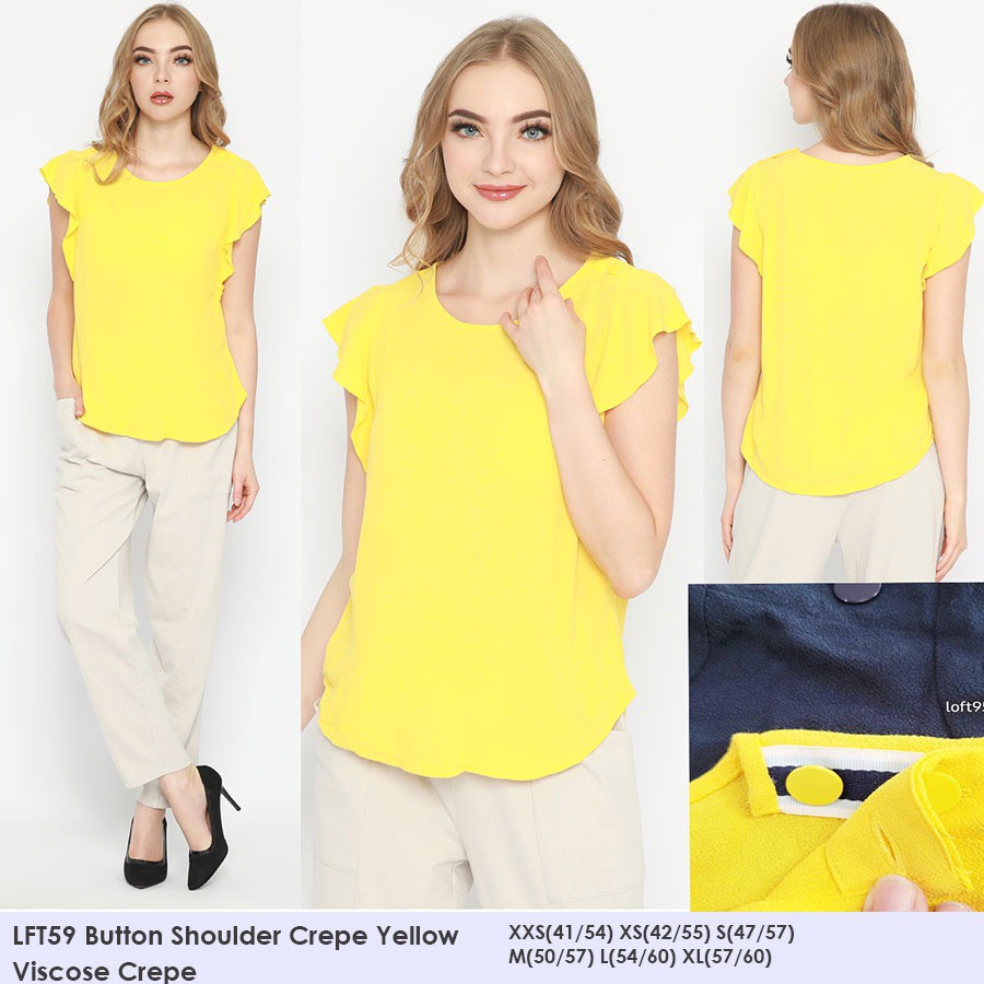 LOFT Blouse Wanita Buttonshoulder Crepe-1