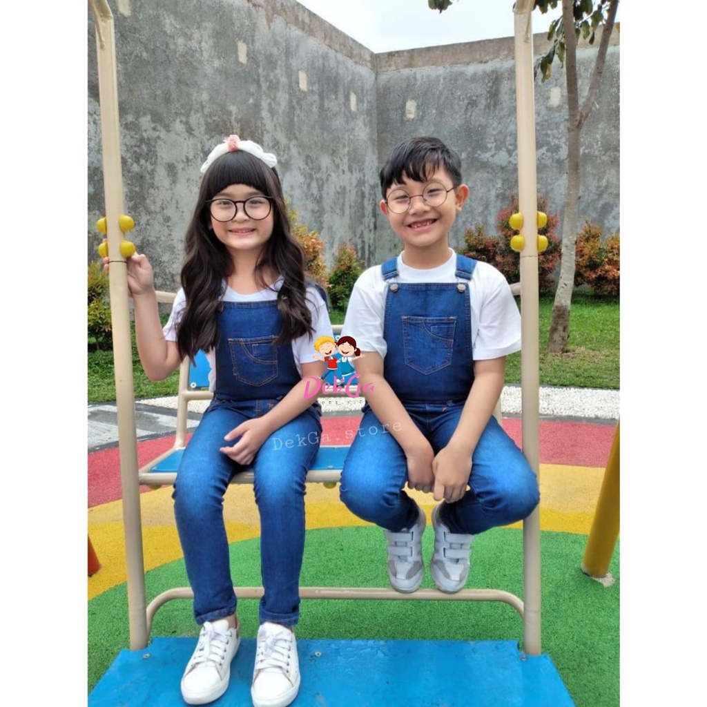 Overall jeans panjang anak unisex