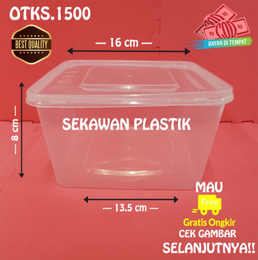 Thinwall Kotak 1500ML/ Kotak Makan/ Food Container OTKS1500