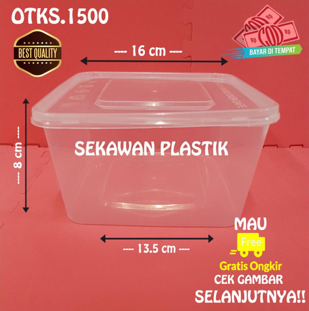 Thinwall Kotak 1500ML/ Kotak Makan/ Food Container OTKS1500