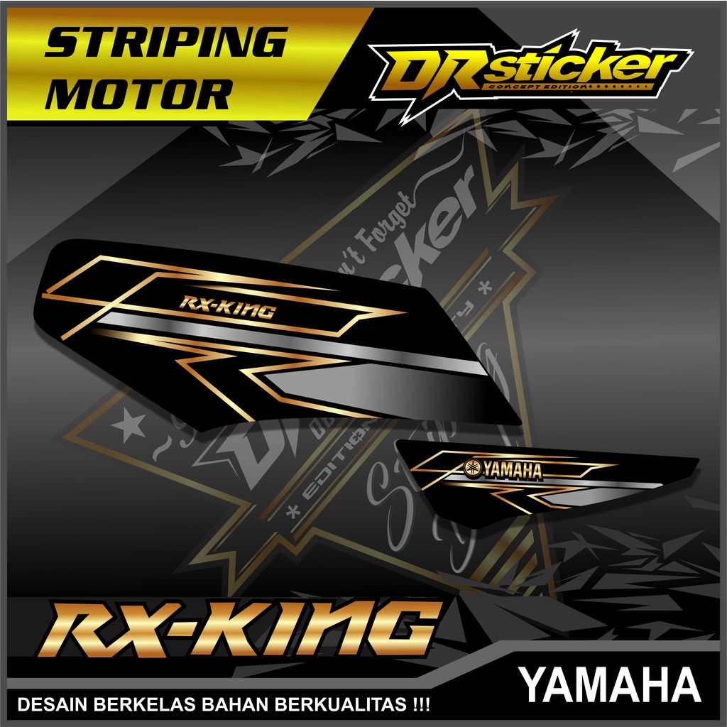 492 Striping Variasi List RX KING - Stiker Variasi List Motor Rx King Racing Gold Emas Dr-143