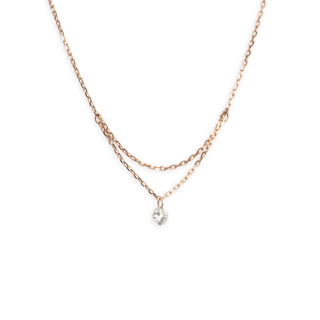 ROUND NAKED DIAMOND PENDANT WITH LOCK