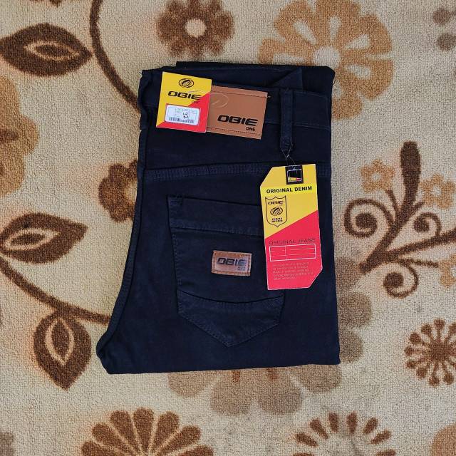 (35-38) Celana Jeans Pria / Cowok Panjang Hitam Model Pensil / Slim Murah