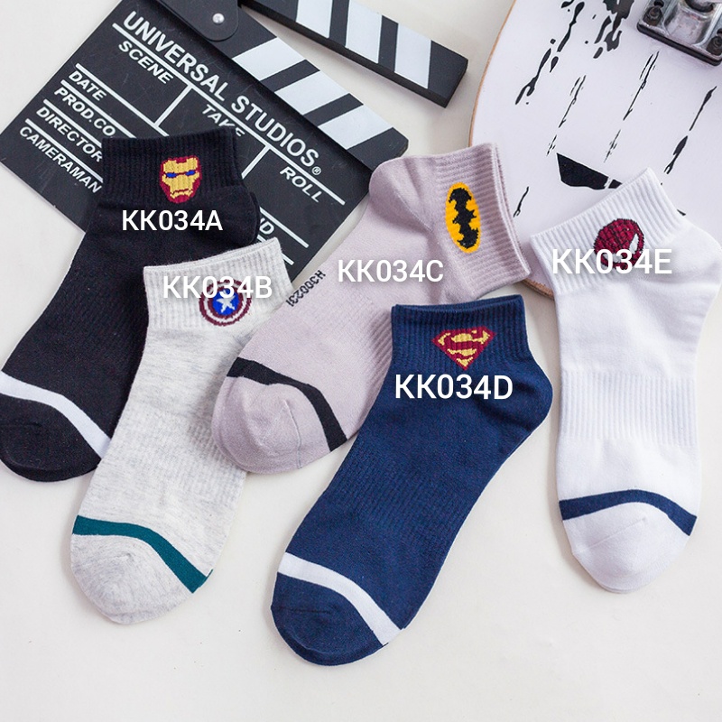 Kaos Kaki Superhero Batman Superman Ironman Captain America