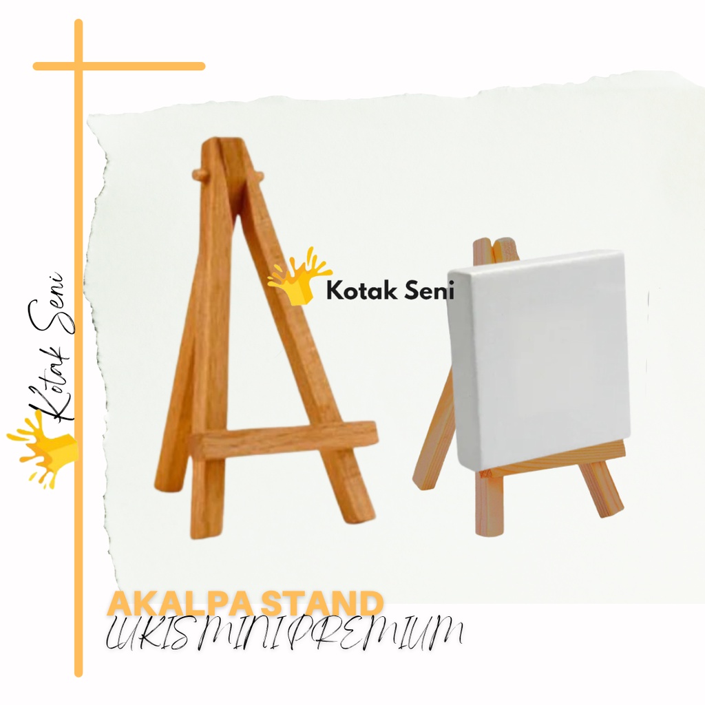 Akalpa Easel - Stand Tripod Kayu Wooden Easel Holder Mini - Stand Kanvas