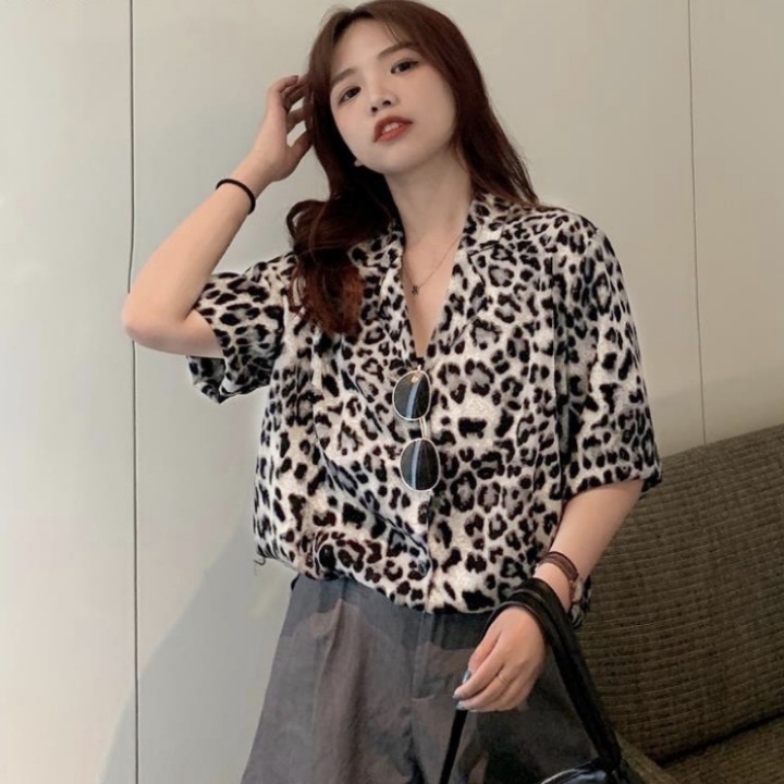 *[GLFK] Kemeja Motif Leopard Terbaru / Atasan Kemeja Wanita / Pakaian Kemeja Wanita Kekinian Terbaru