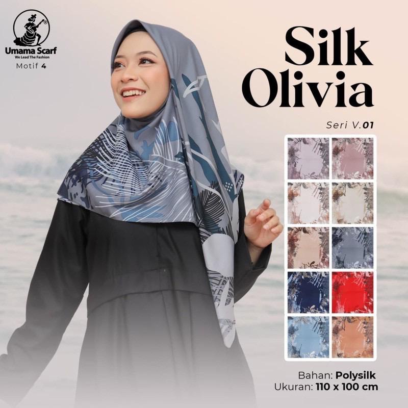 Segiempat Motif Hijab SILK OLIVIA MOTIF UMAMA 110x110-Motif 4 OLIVIA