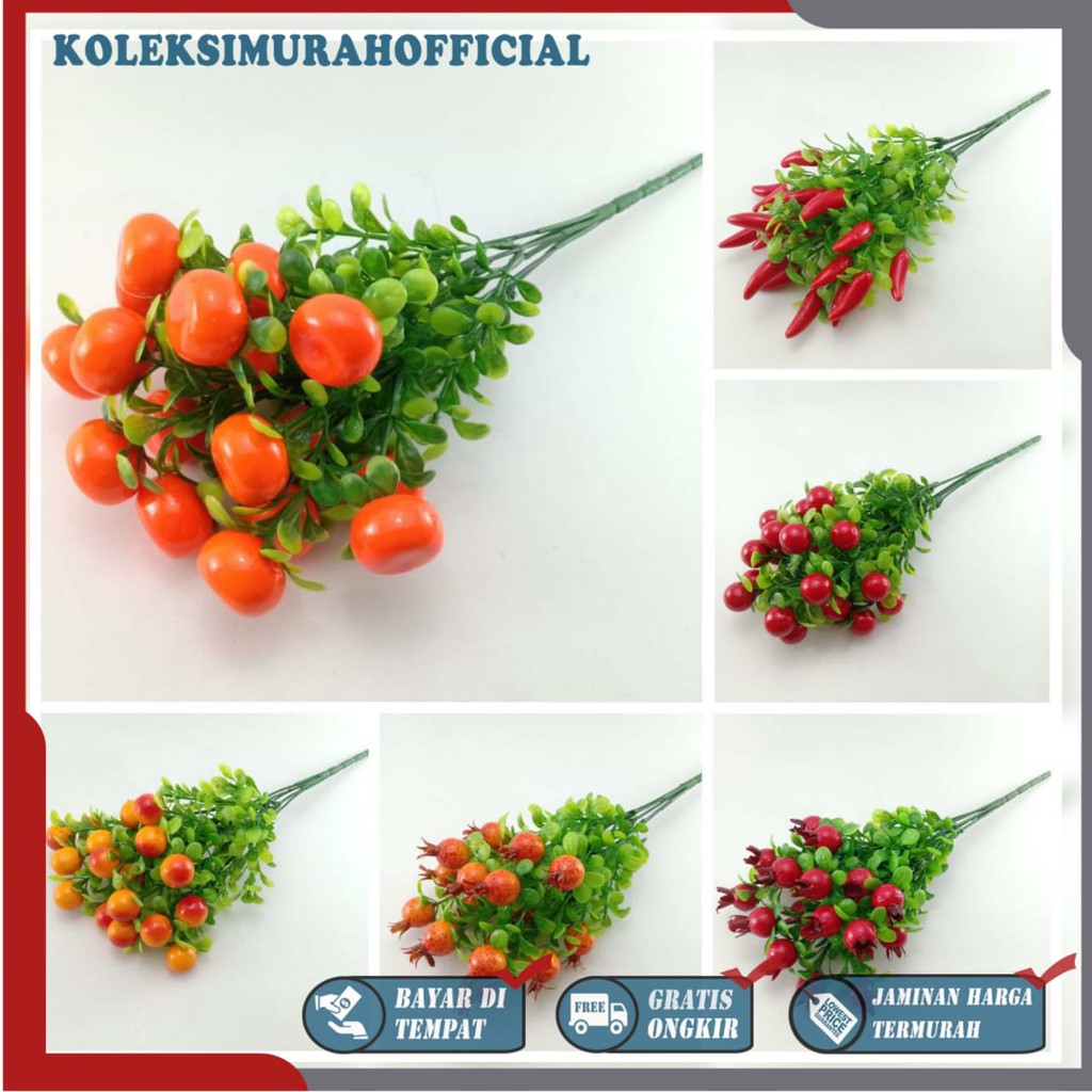 COD BUNGA BUAH  BUNGA TANGKAI PLASTIK BUNGA ARTIFISIAL BUNGA PAJANGAN IMITASI  BUNGA HIASAN BT9040