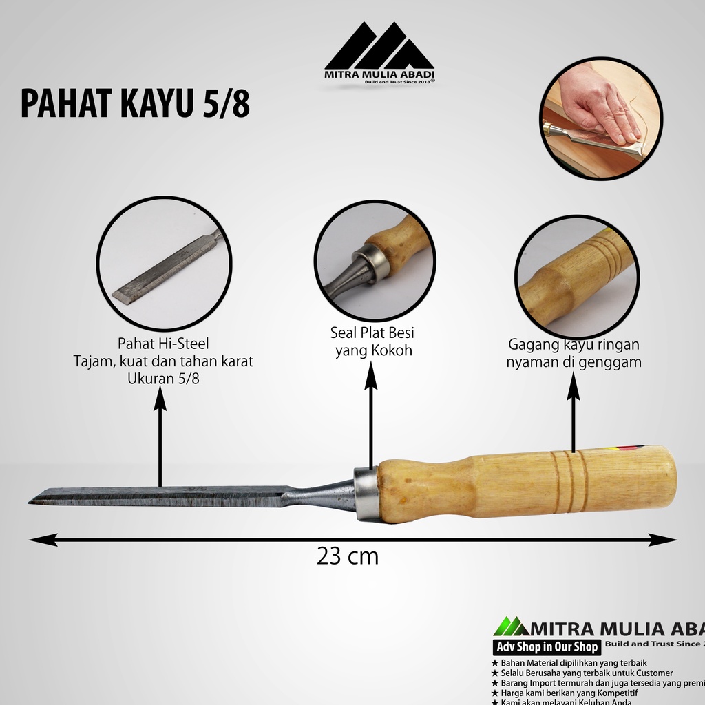 Alat Pahat Ukir 5/8&quot; / Pahat Kayu 5/8 Inci