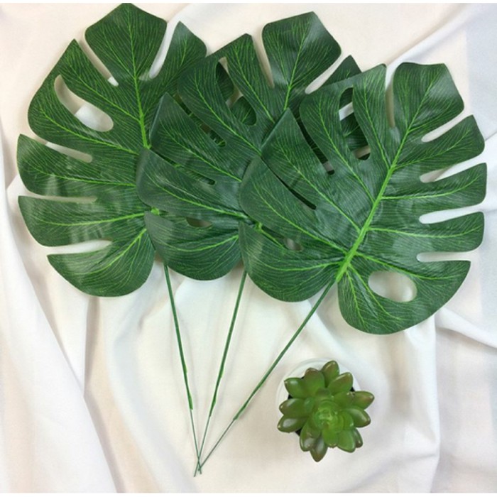 Daun Monstera Artificial Besar 60cm / Tanaman Hias Philodendron Sintetis / Pohon Plastik Dekorasi