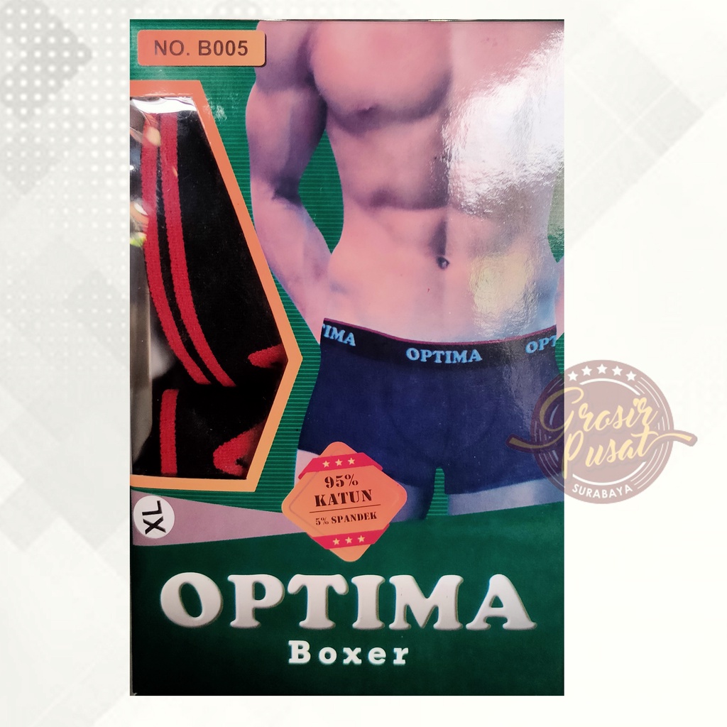 Celana Boxer Pria Celana Dalam Merk Optima Bahan Katun Elastis