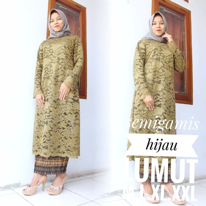 set kebaya brukat semi gamis berkualitas