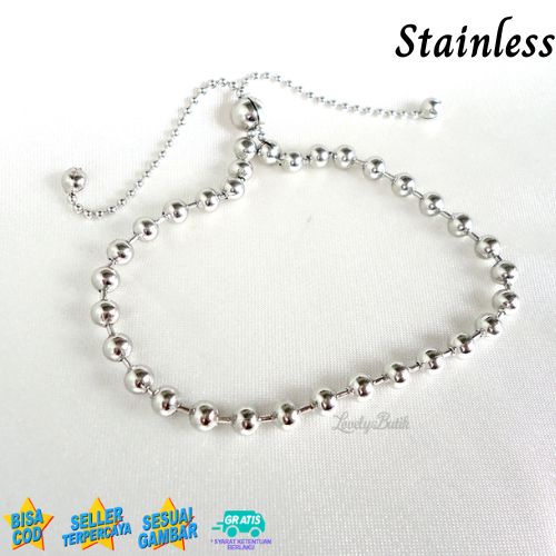 Lovelybutik -  Gelang Serut Stainless Anti Karat dan Luntur V1ra Gelang Baja Putih Wanita Remaja Kekinian Korea  Model Serut New