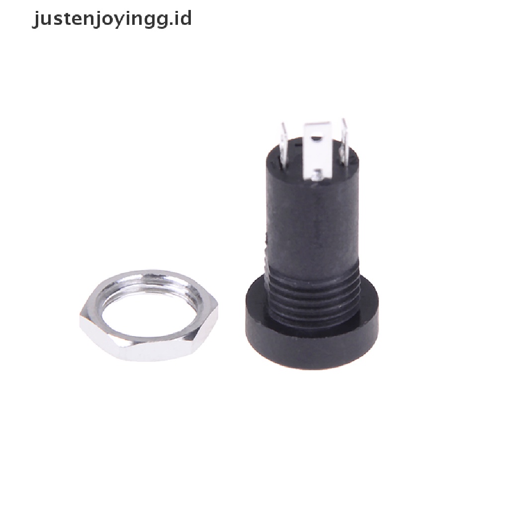 2 Pcs panel Soket jack audio 3.5MM 3 Tiang Warna Hitam Dengan Mur