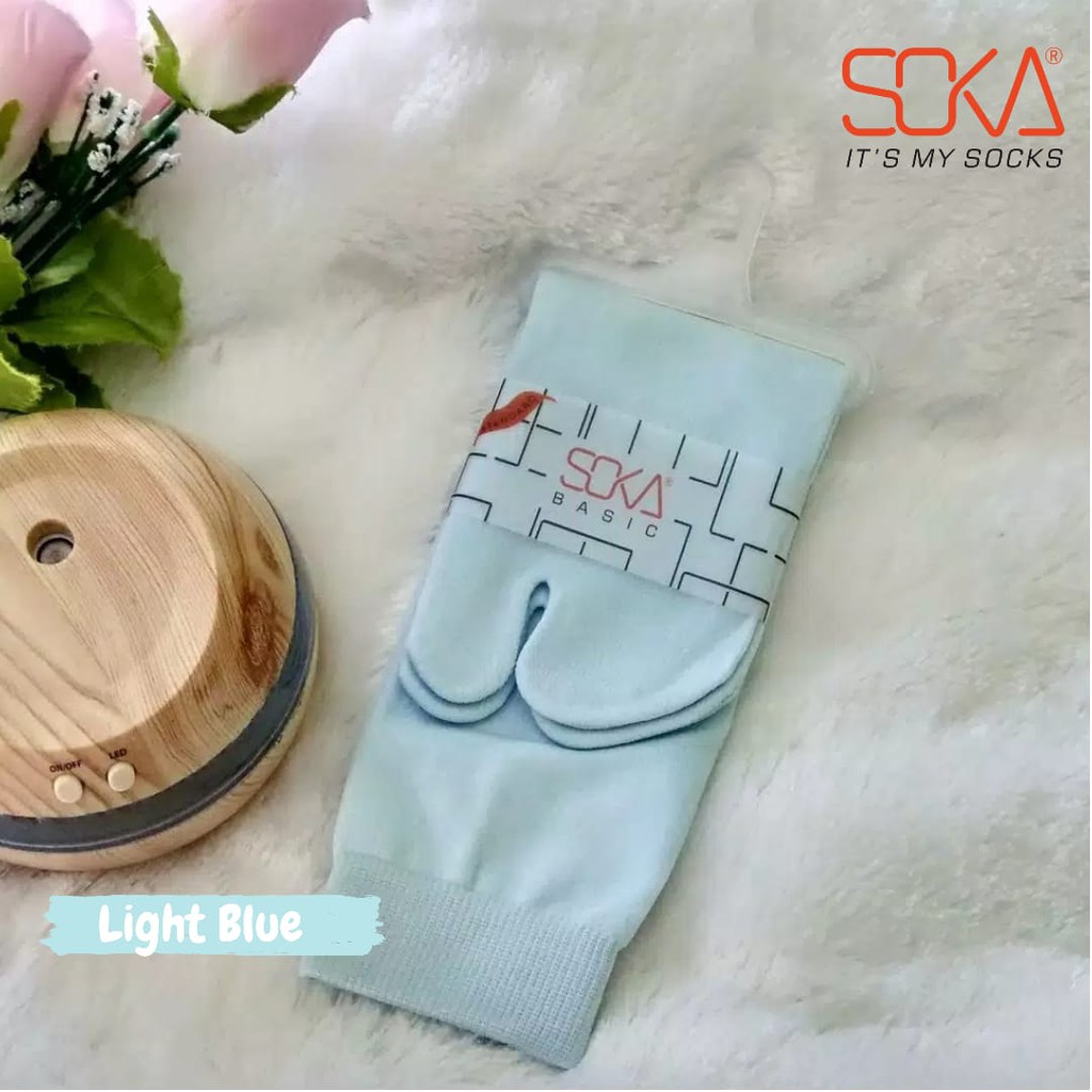 Kaos Kaki SOKA Jempol Pendek Standar - Size M Basic Polos-M-LightBlue|BiruMuda