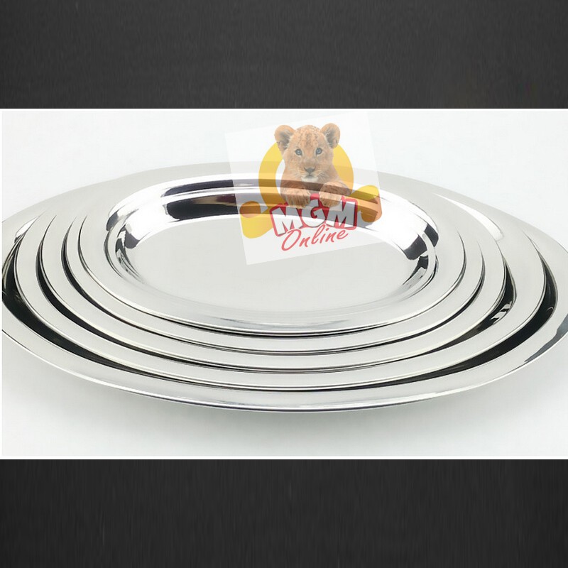 Piring Oval Stainless set5 - Paket piring stainless oval 5 ukuran