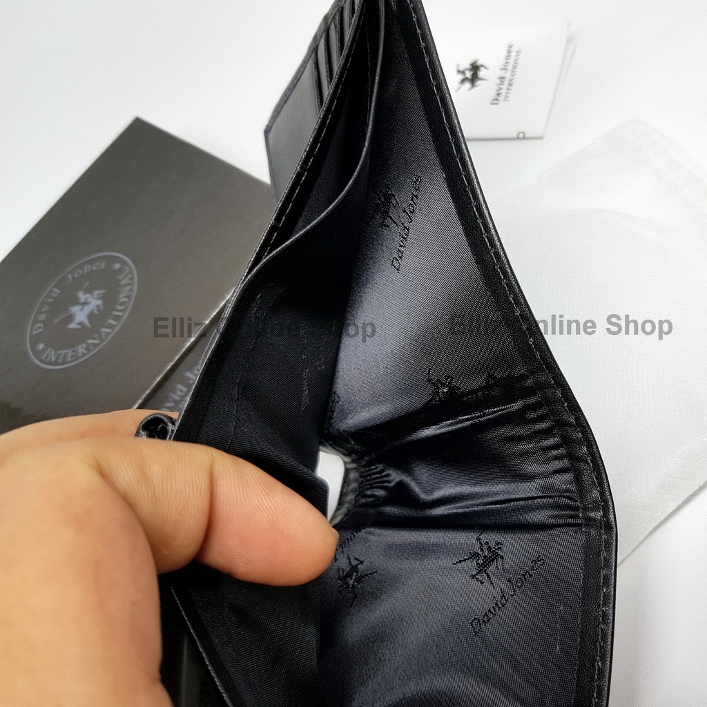 Dompet Pria David Jones 5186 Black - Kulit Import - 16 Kartu