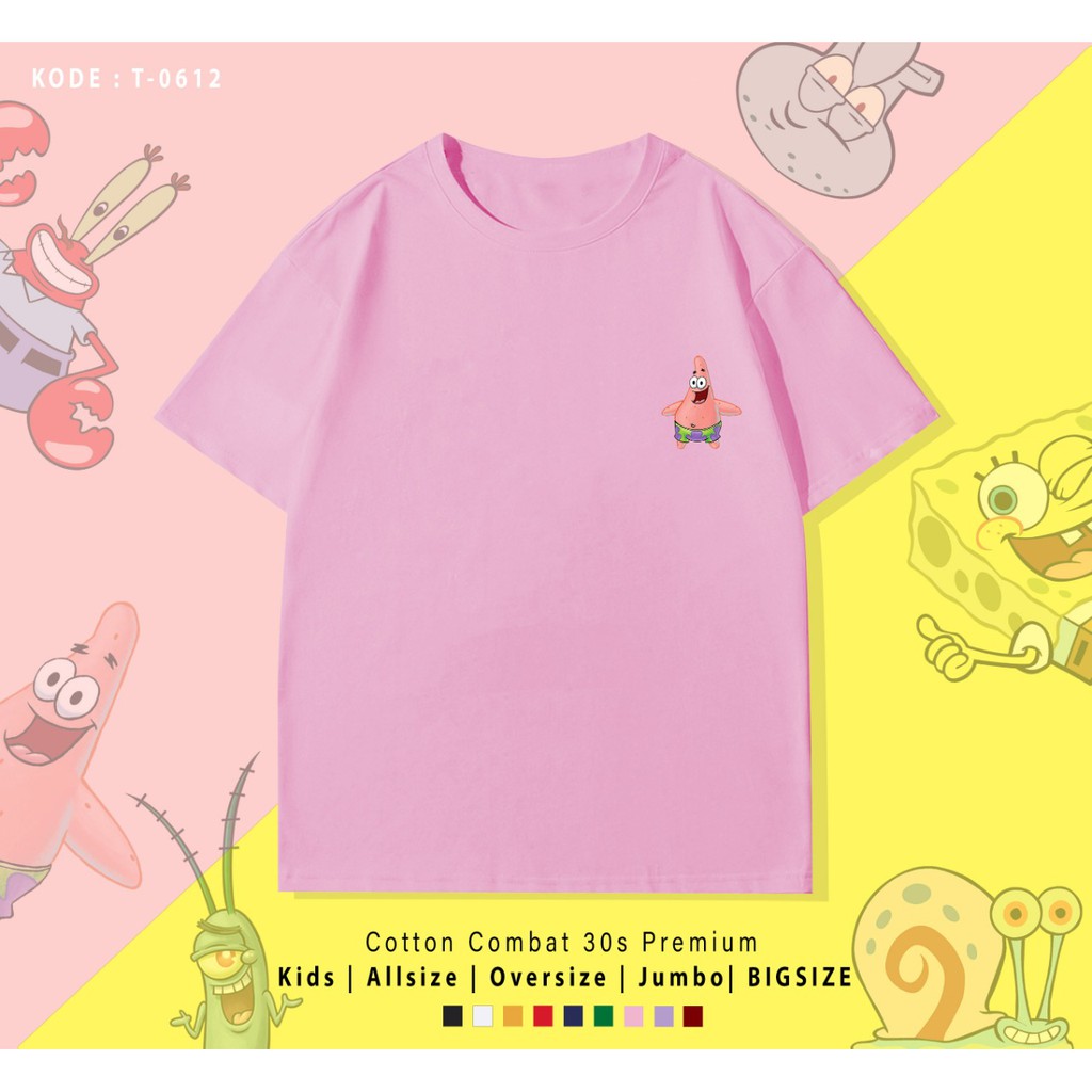 SPONGEBOB T0612 / COUPLE KAOS / T-SHIRT / TERMURAH DISNEY BESTSELLER / CUSTOM / TUMBLR TEE / KADO