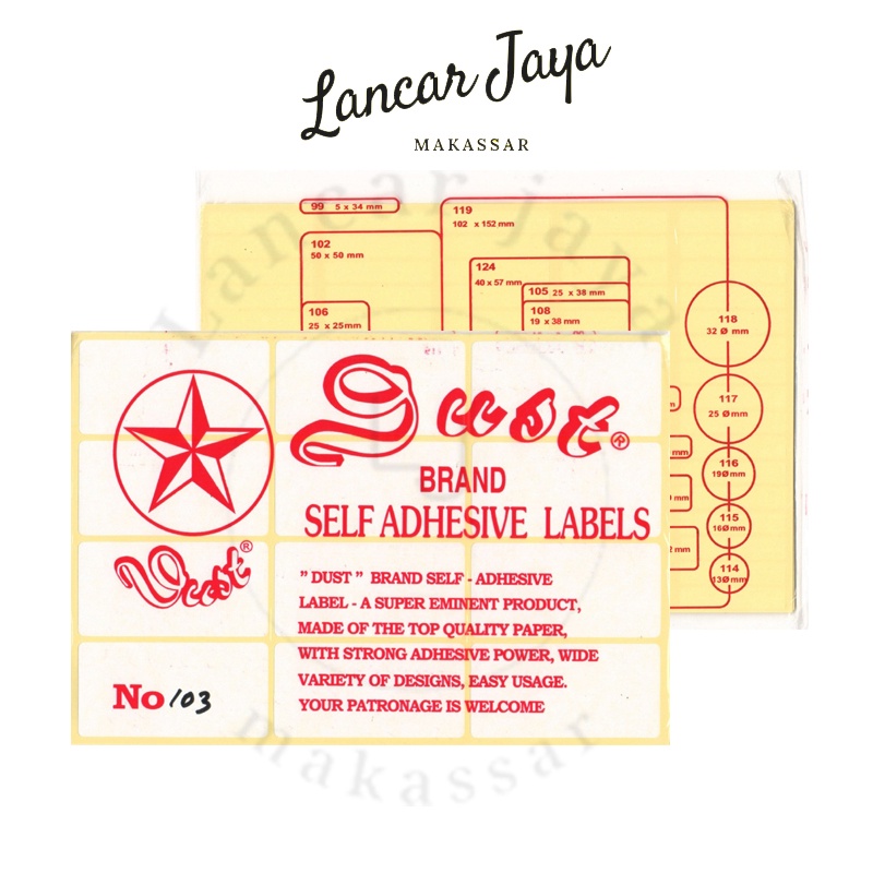 

Self Adhesive Labels / Sticker Label no.103