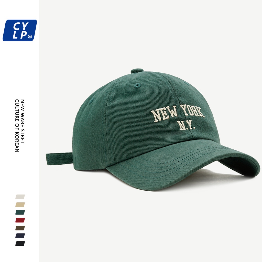 Topi Baseball Motif Bordir Tulisan New York Ny Gaya Vintage Korea Untuk Pria Dan Wanita