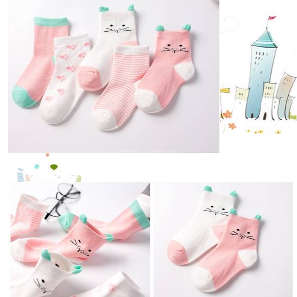 KK8-Kaos Kaki Anak Laki Perempuan Set 5in1