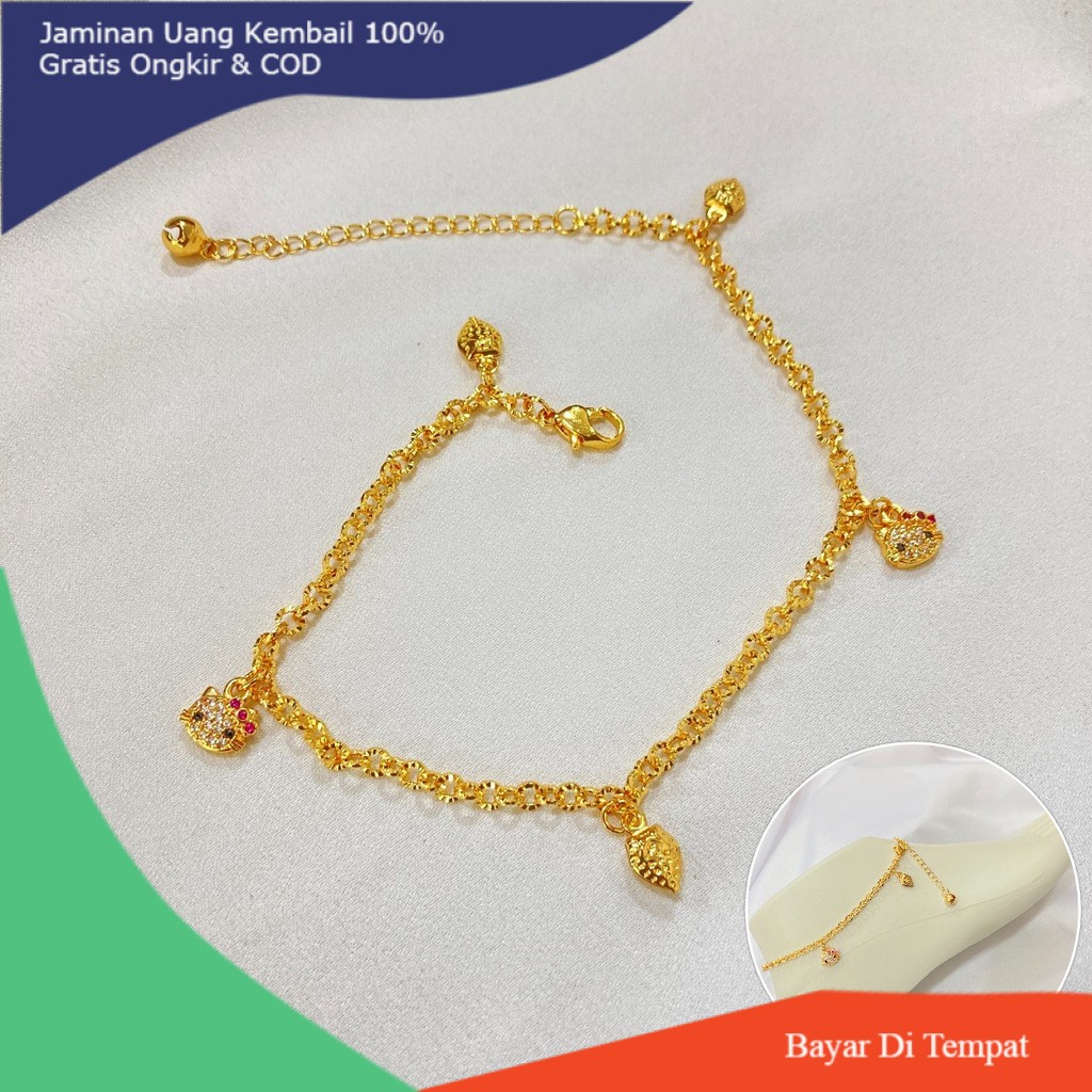 Gelang Kaki Dewasa Lapis Emas Aksesoris Perhiasan
