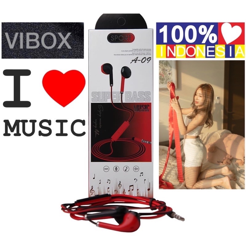 Handsfree Vibox A09 Candy Style Remix On The House Super Keren