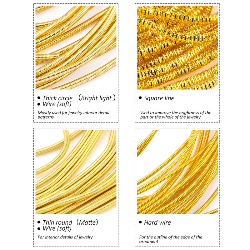 Sulaman kawat keras untuk aksesoris perhiasan, bordir, kawat bullion perancis 10g /lot