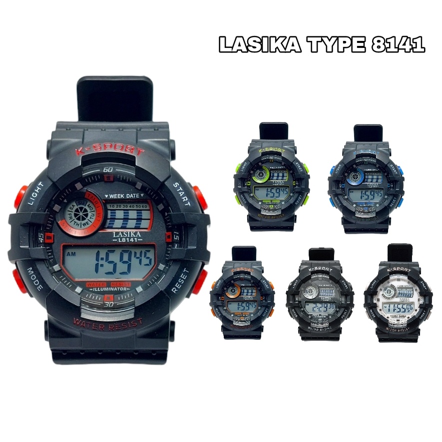 LASIKA Jam Tangan Digital Rubber Anti Air Free Box Type 8141