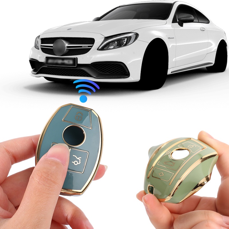 Casing Kunci Mobil Mercedes-Benz / Benz Bahan TPU Anti Gores / Air