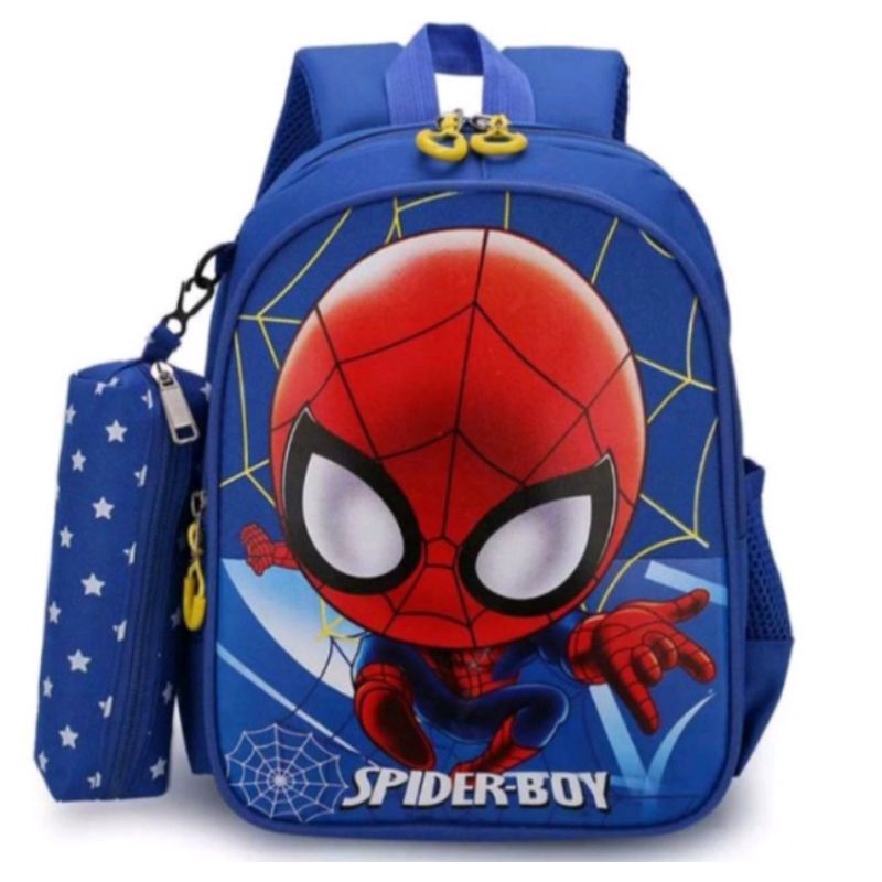 daeybag_store/Tas Anak Laki-Laki Ransel Sekolah TK/SD Bonus kotak pensil Karakter Boboy, Batman, Free fire, Avenger dan Spiderboy