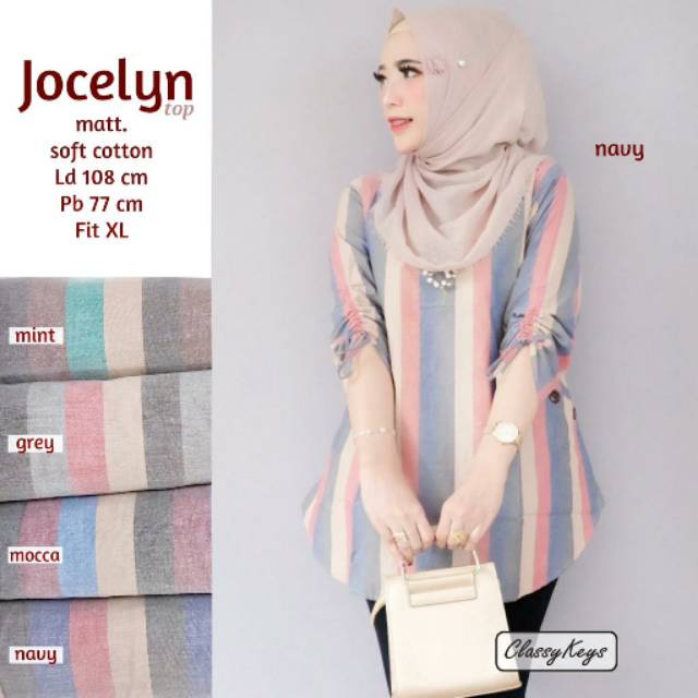 TUNIK - BAJU WANITA - PAKAIAN WANITA - JOCELYN TUNIK - TUNIK MOTIF GARIS