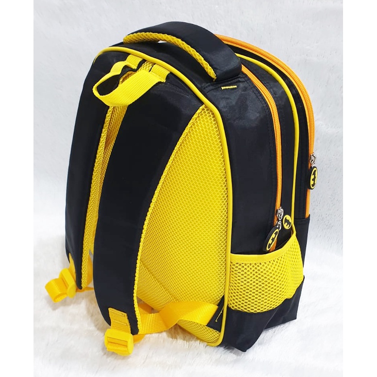 TAS RANSEL SEKOLAH TK ANAK LAKI LAKI  GAMBAR KARTUN JAGOAN BINTANG EMBOS 3Resleting Karet IMPORT ( Sun Cowo 13&quot; )