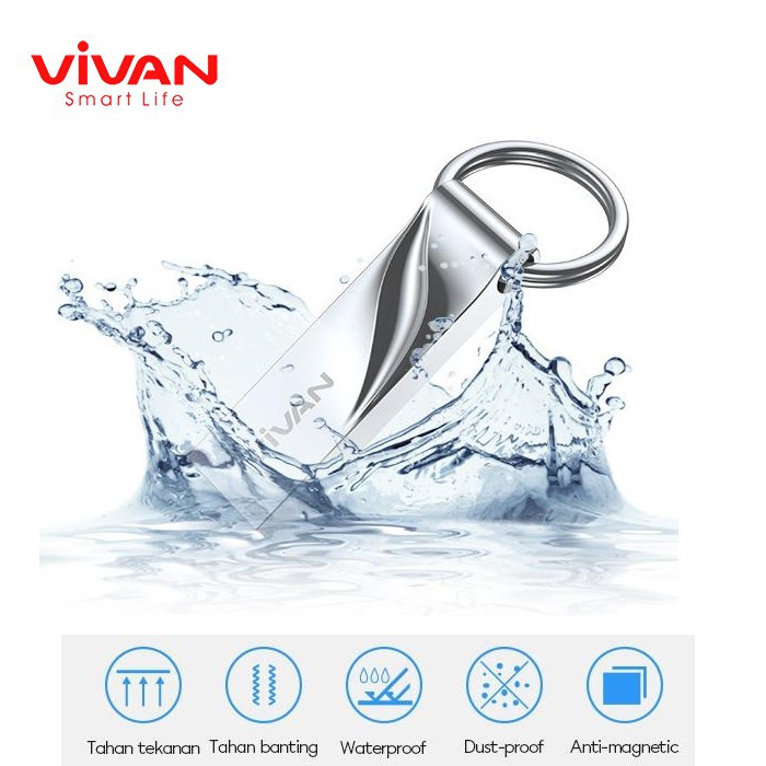 Flashdisk VIVAN VF316 16GB With Ring Design Silver - Garansi Resmi 5 Tahun